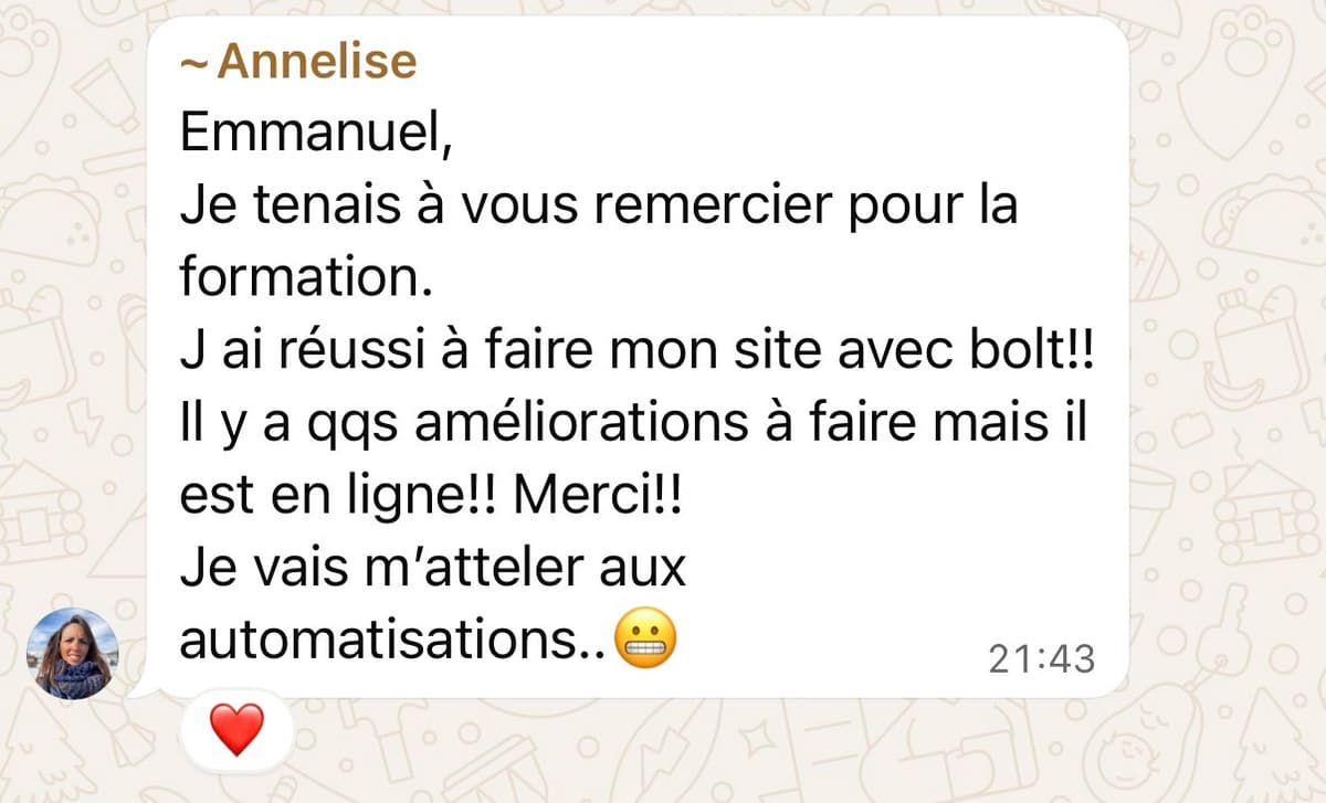 Témoignage de Annelise